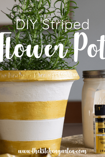 DIY Striped Flower Pot
