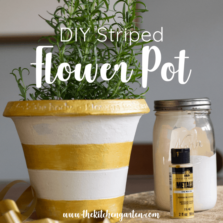DIY Striped Flower Pot