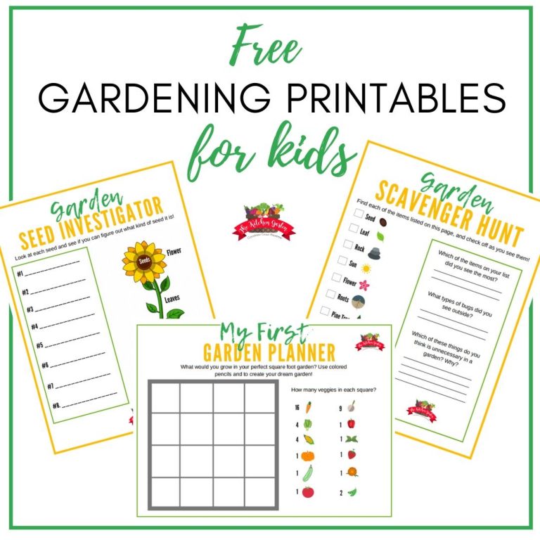 free gardening printables for kids